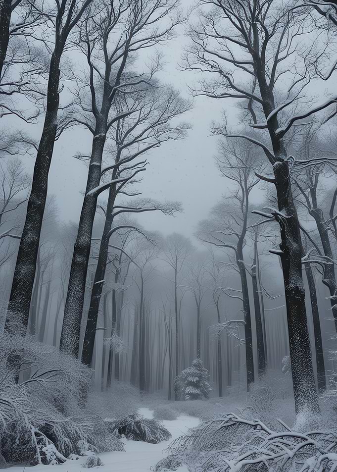 Snowy Forest Path