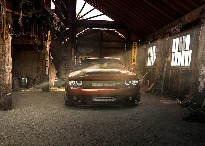 Dodge Challenger in Garage