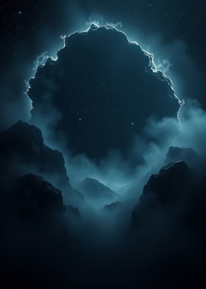 Glowing Nebula in Mountains
