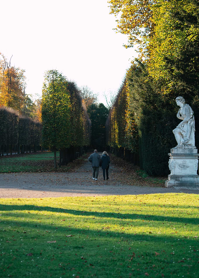 Couple Walking in Garden