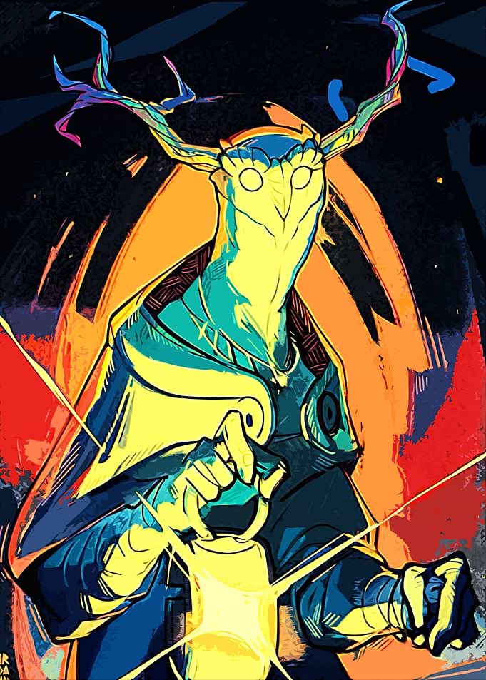 Antlered Figure with Lantern
