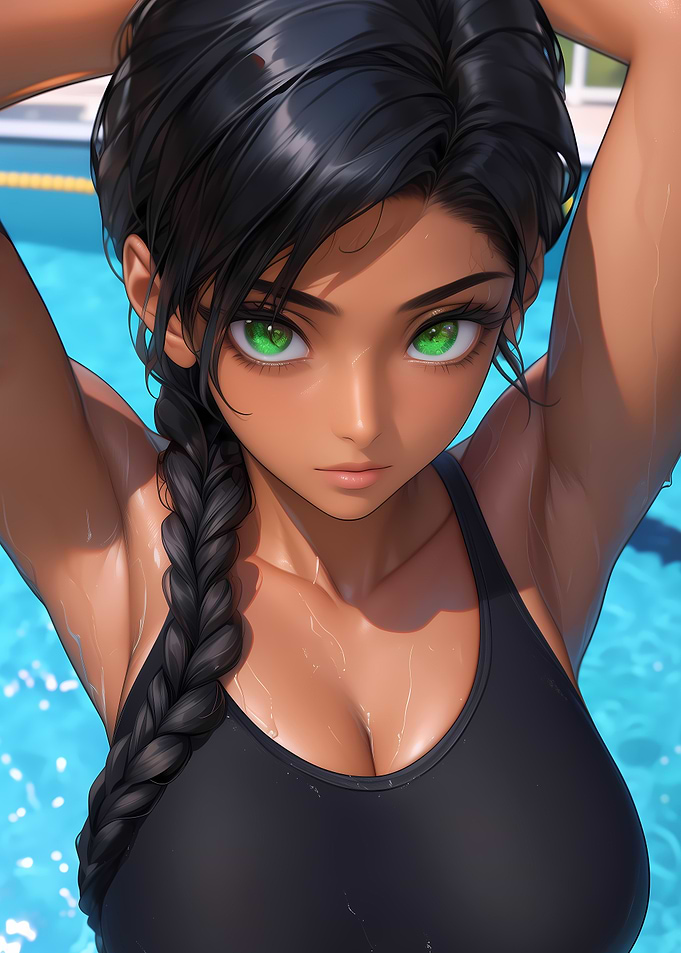 Anime Girl in Swimsuit