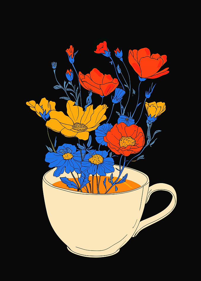 Floral Teacup Illustration
