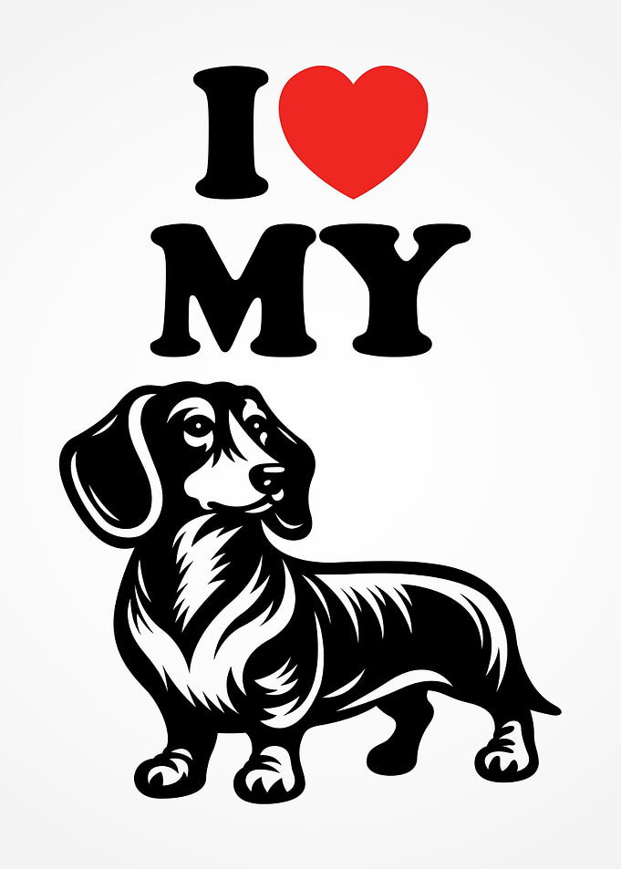I Love My Dachshund Best Dog Posters Cute Sweet