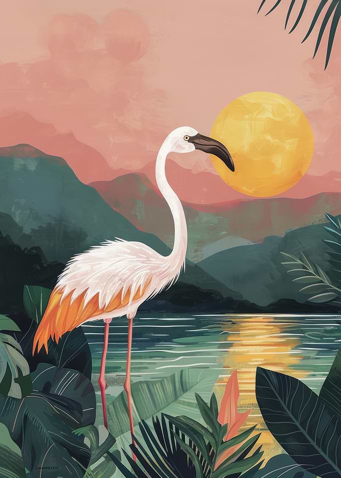 Pink Flamingo Sunset