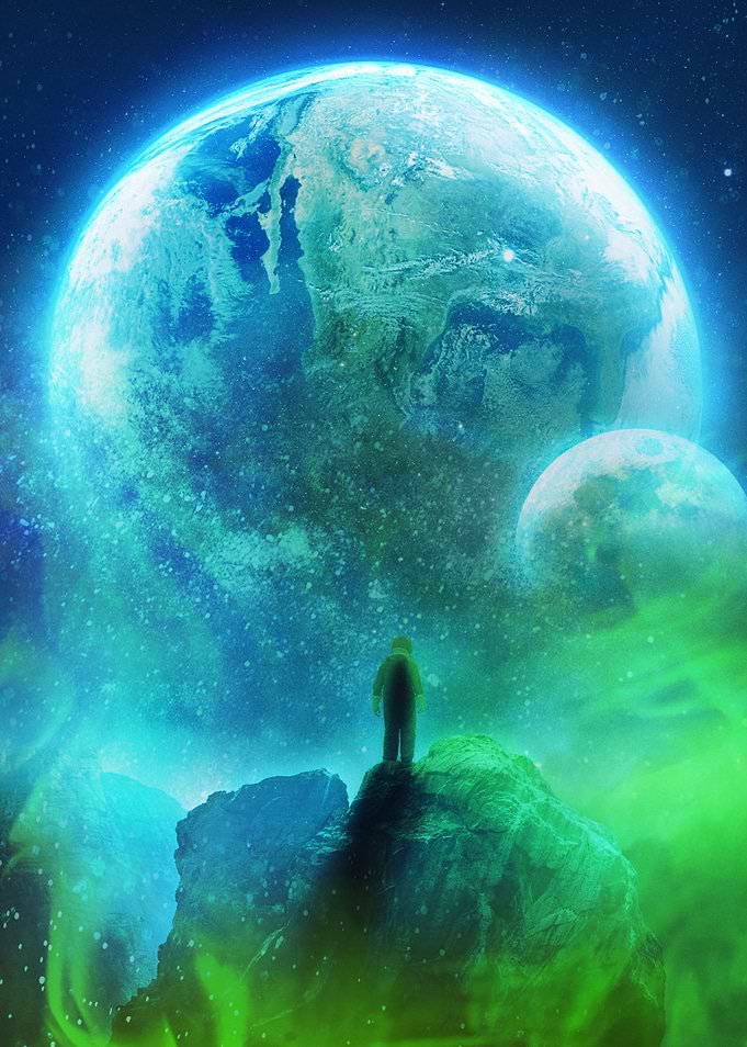 Lone Figure in Space: Cold Nebula