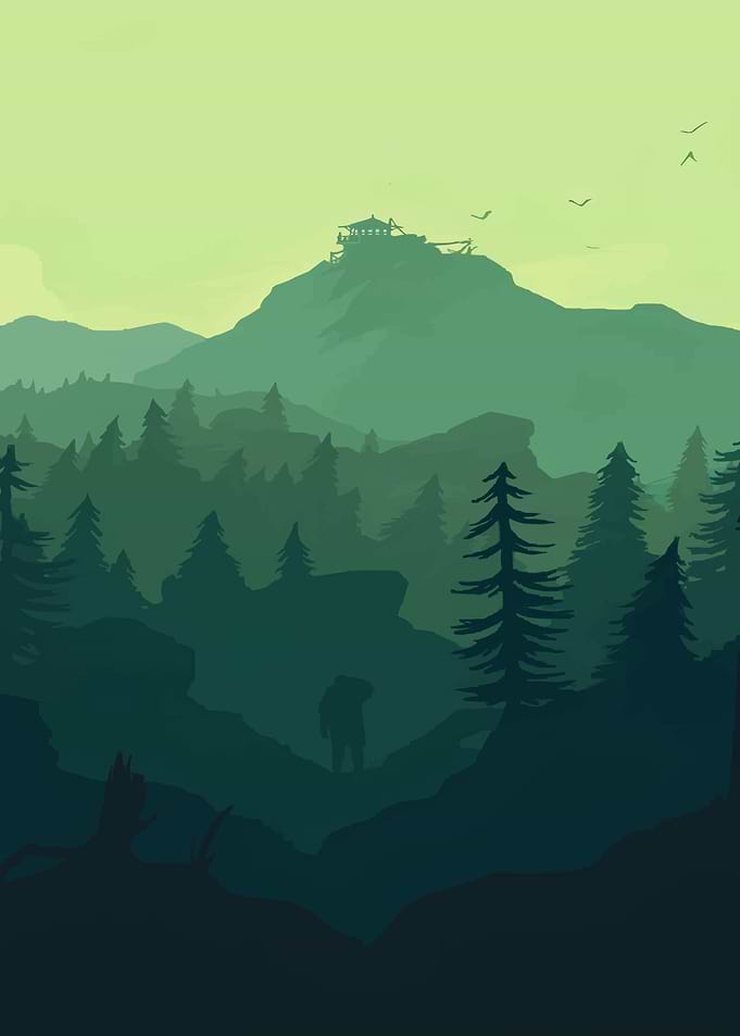 Silhouetted Mountain Landscape