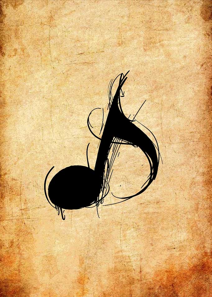 Music Note on Parchment