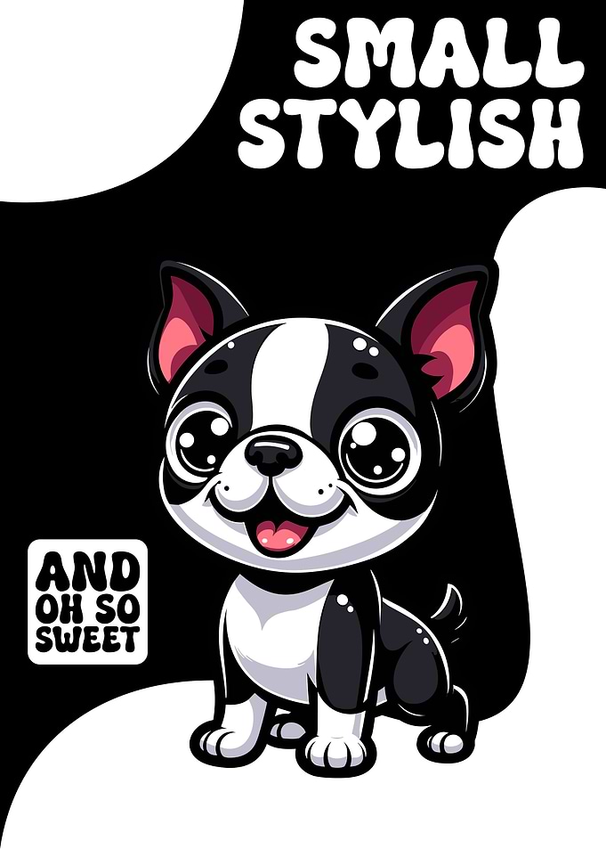Cute Boston Terrier Illustration