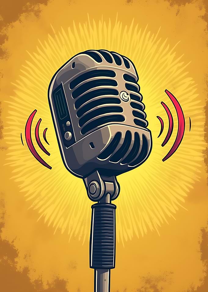 Vintage Microphone Illustration