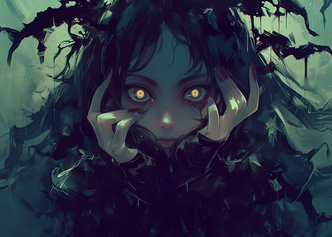 Dark Anime Girl Portrait