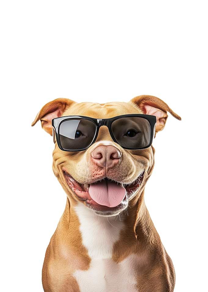 Cool Pitbull Dog in Sunglasses