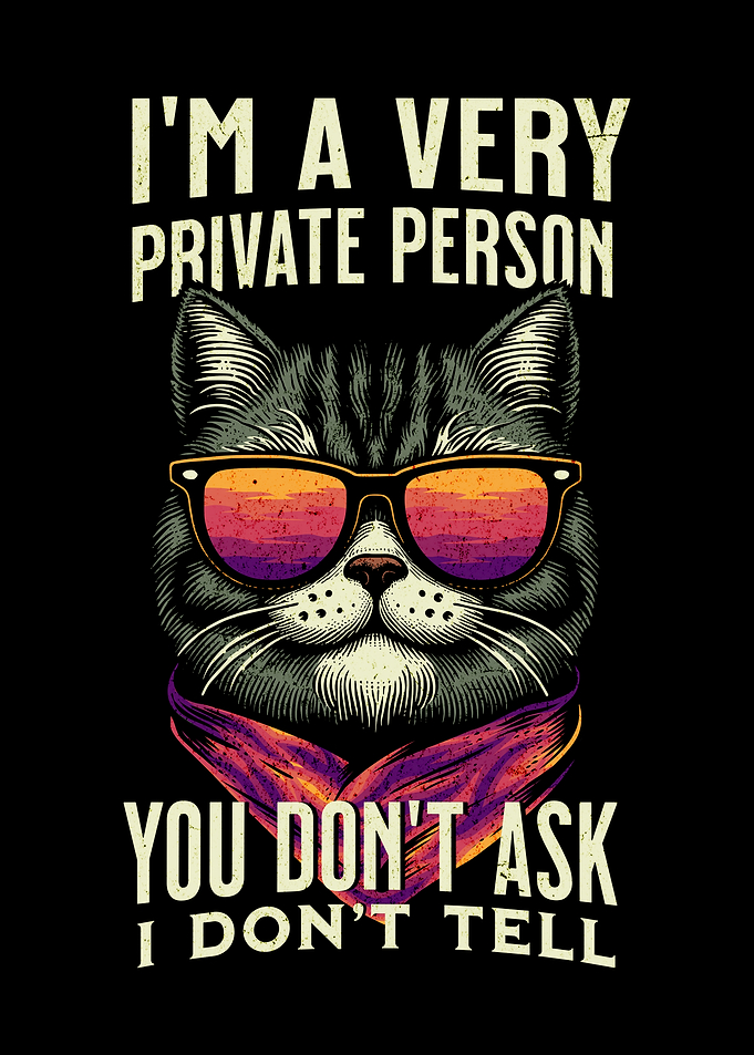 A Very Private Person Vintage Introvert Cat