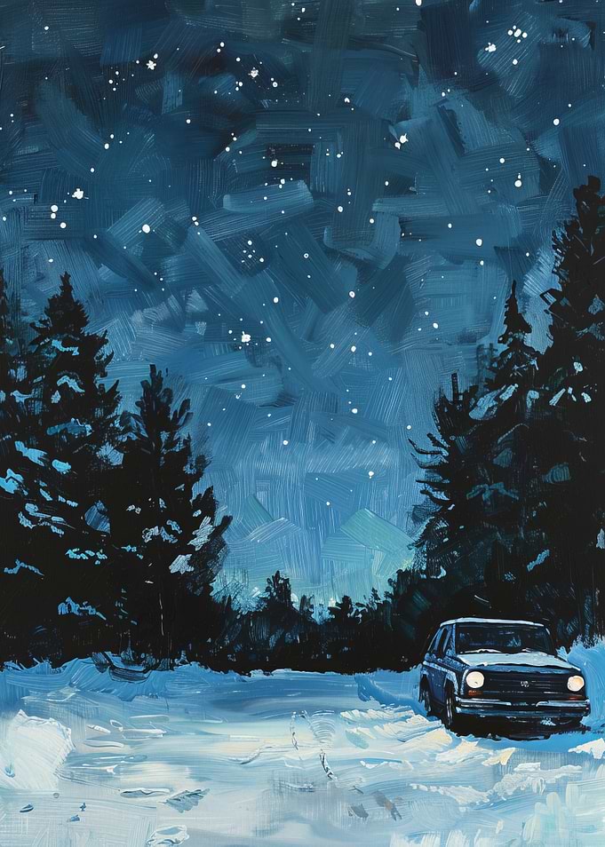 Night Drive in the Woods