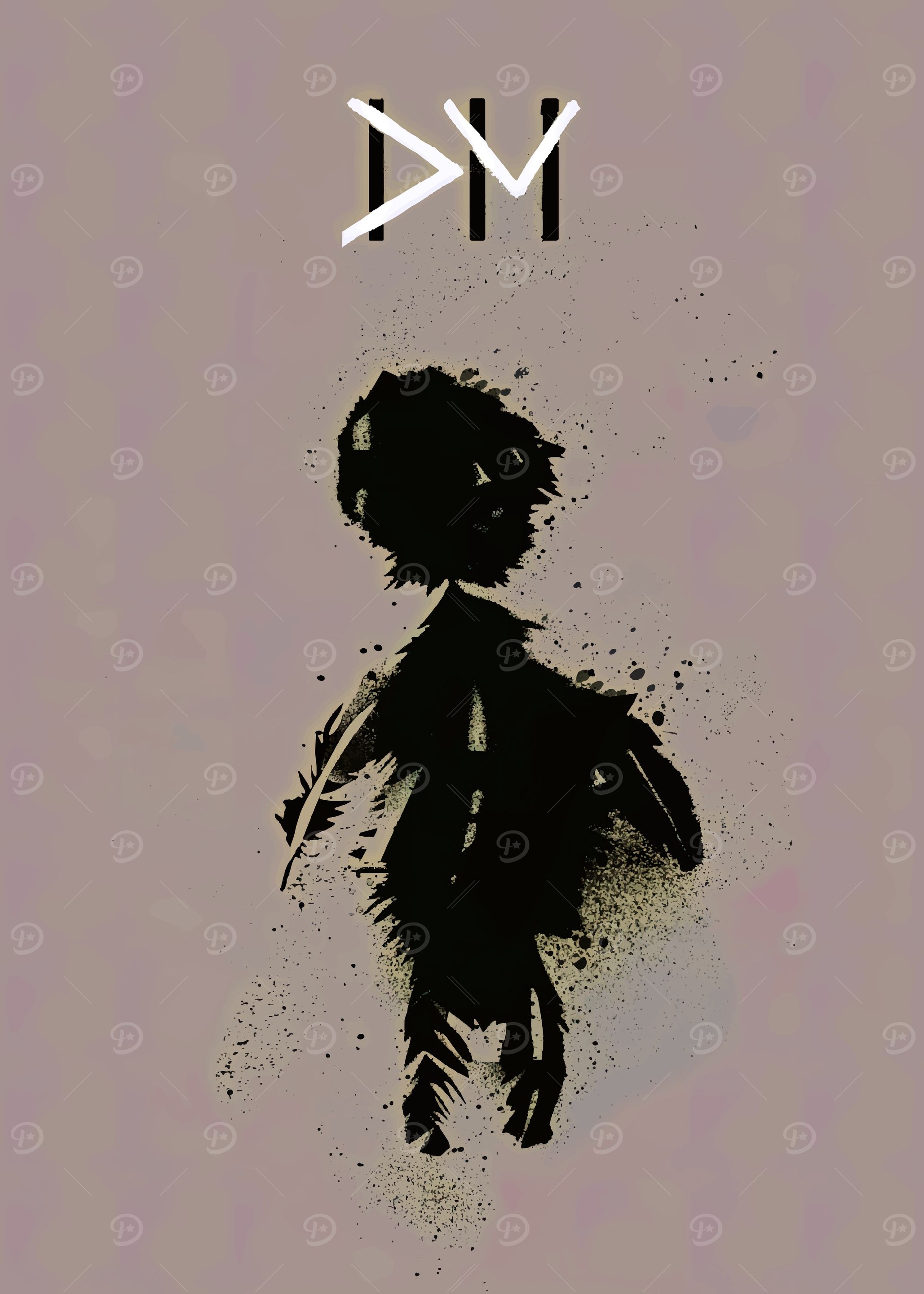 Black Figure with Symbol