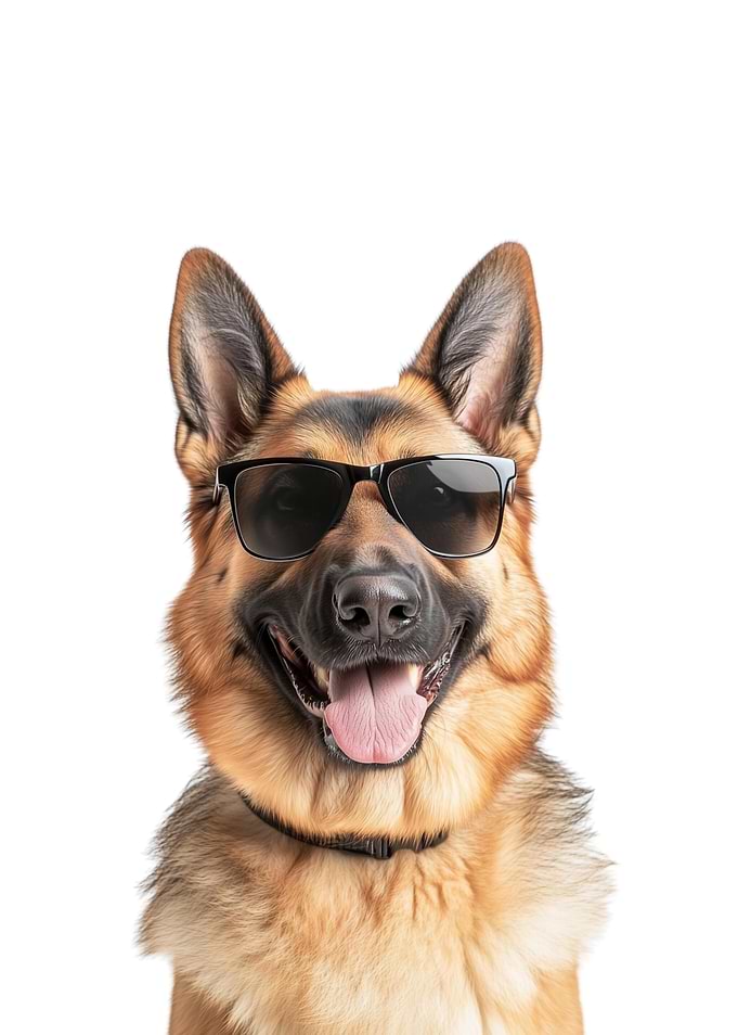 Cool German Shepherd with Sunglasses
