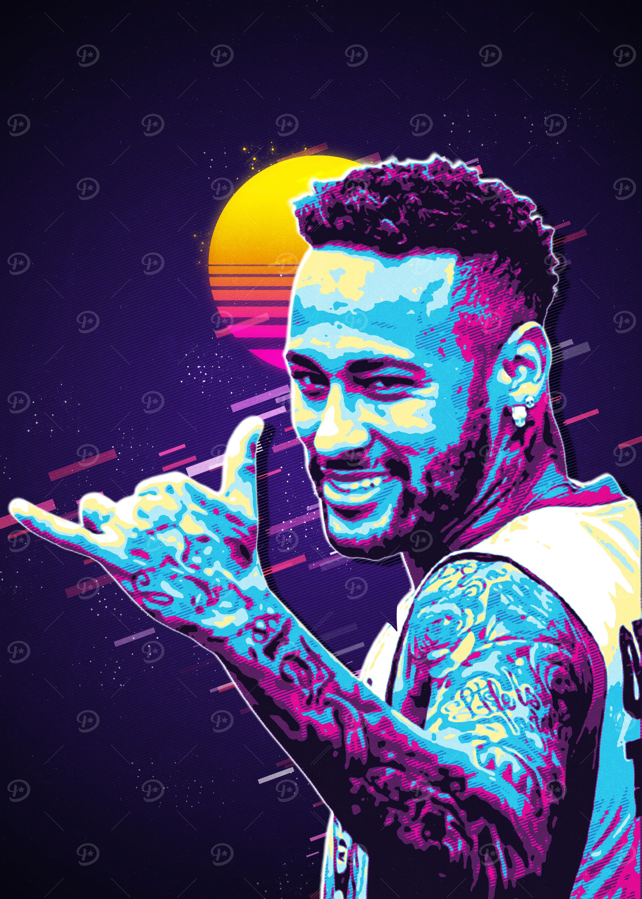 Neymar Jr. Retro Art