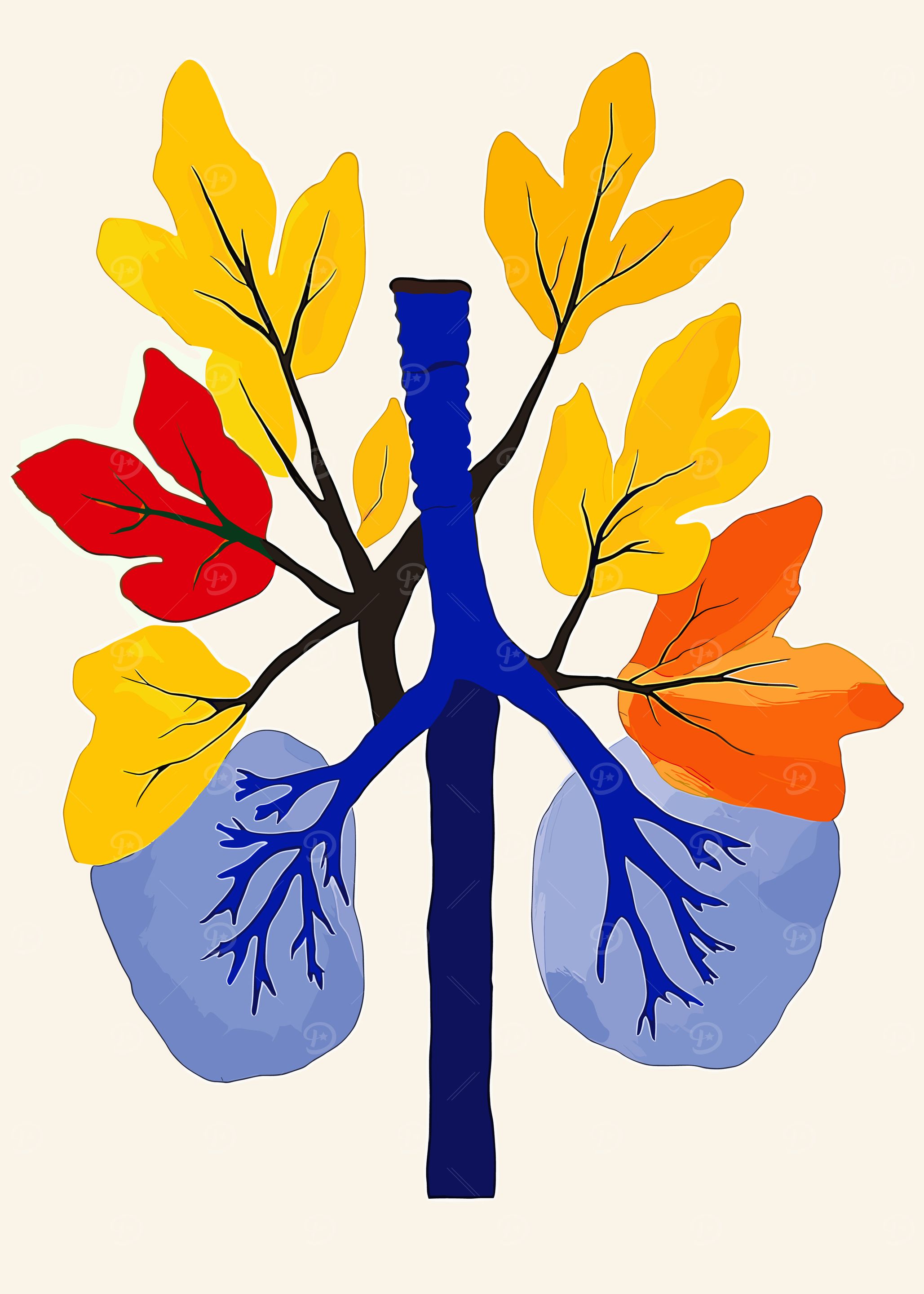 Lungs Tree Illustration