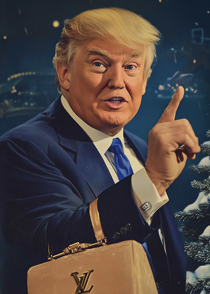 Trump Portrait with Suitcase