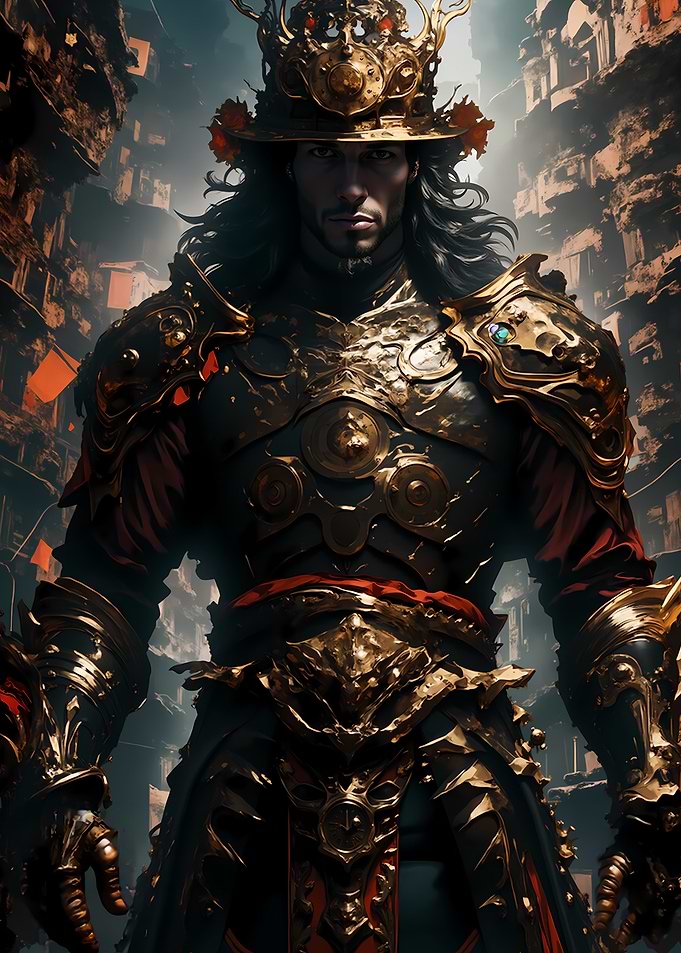 Samurai Warrior in Golden Armor