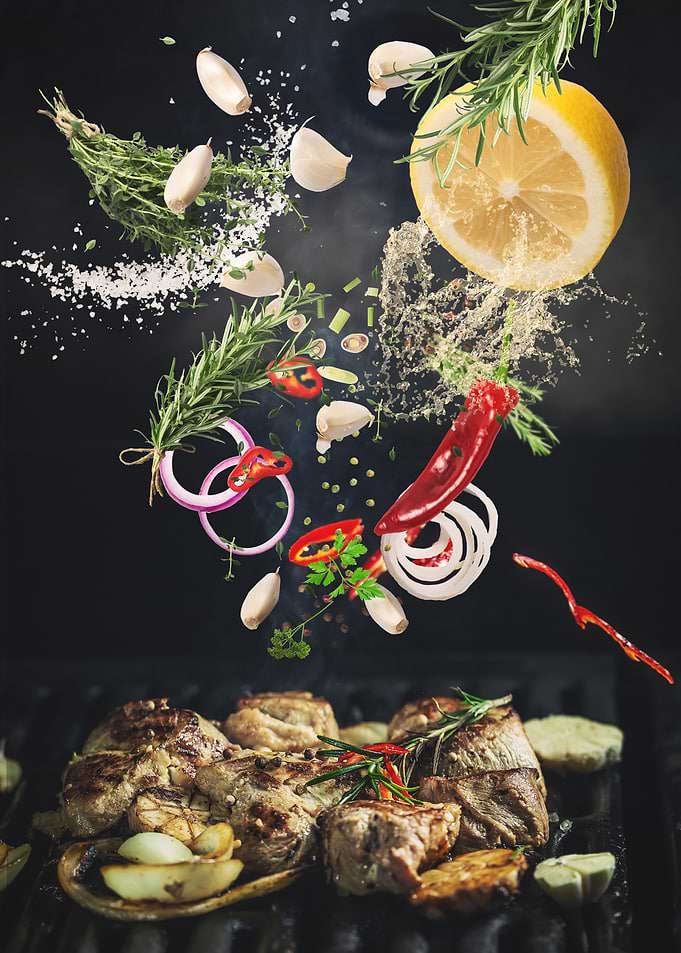 Grilled Meat with Herbs and Spices