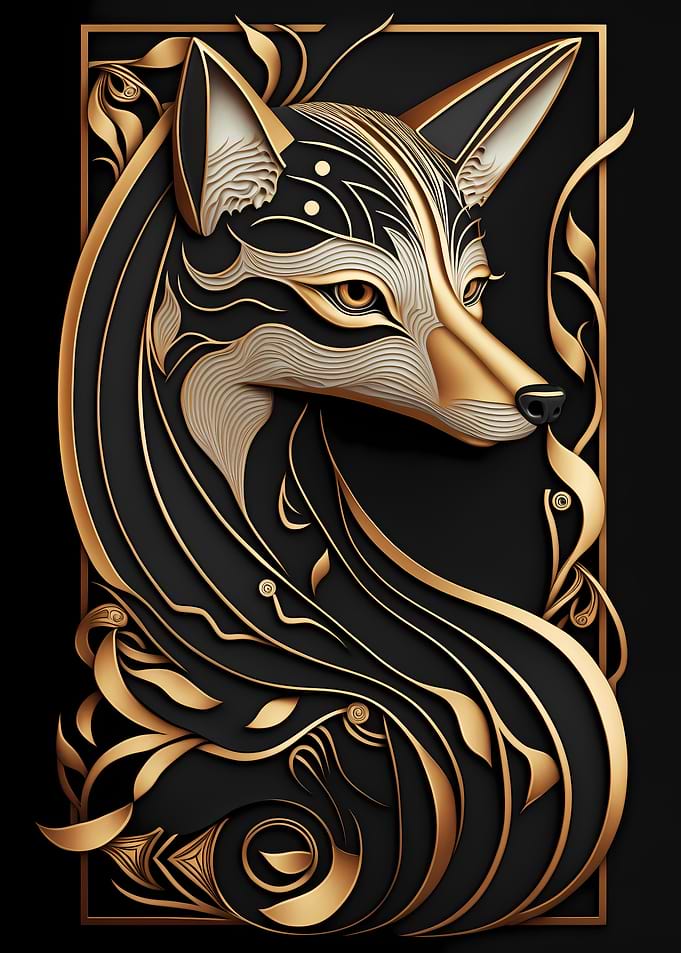 Golden Fox Art Deco Harmony