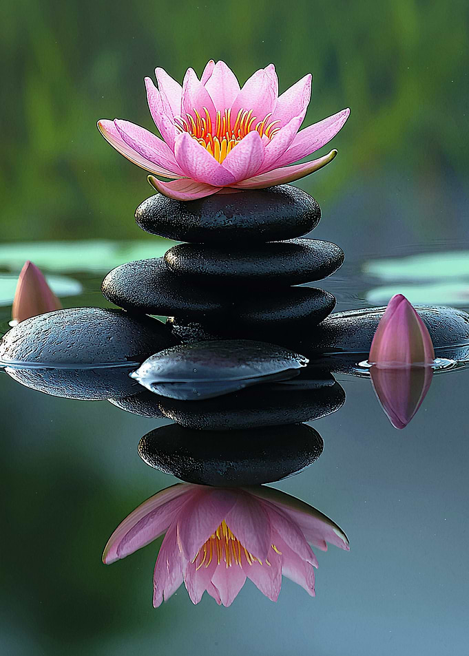 Water Lily and Stones