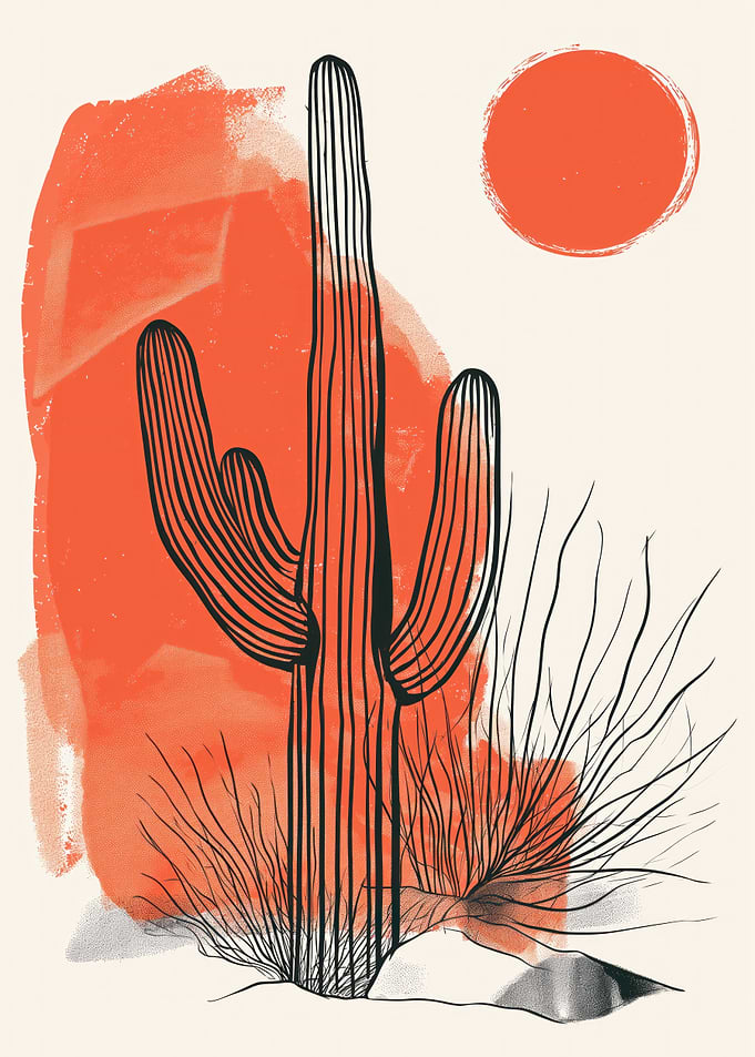 Desert Cactus Sunset