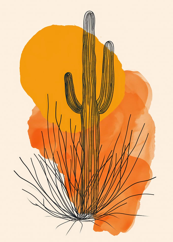Cactus Sunset Art Print