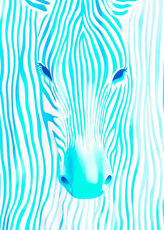 Abstract Turqouise Zebra