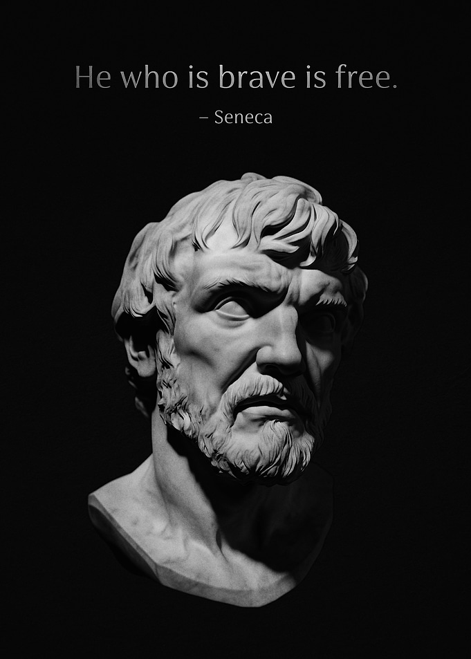 Seneca Bust Stoic Quote