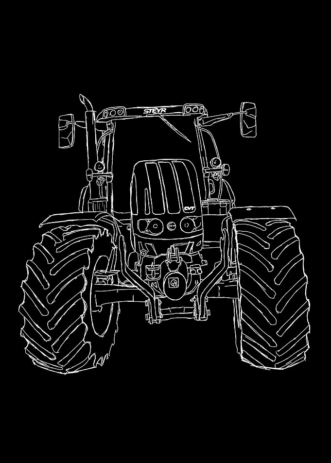 Steyr Tractor Line Art