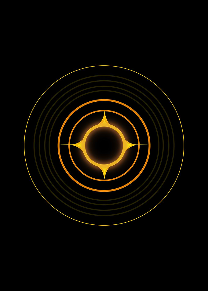 Golden Circle Abstract Sun Glow