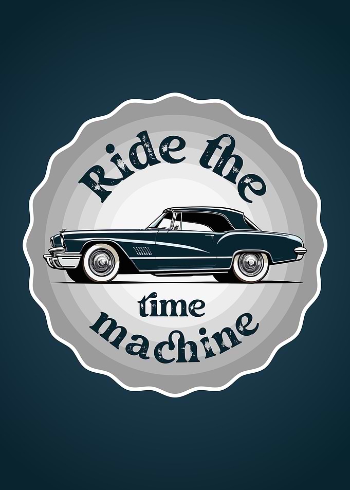 Classic American car depicted in a side profile view.