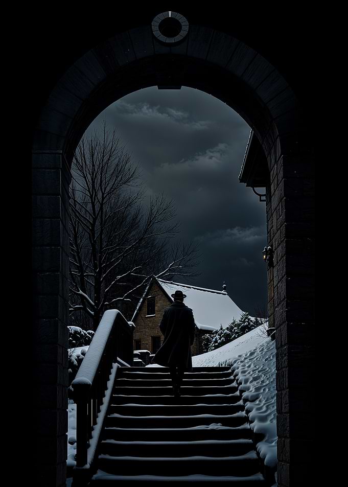 Mysterious Figure in Snow