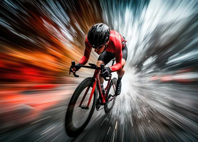 Speed Cyclist in Motion