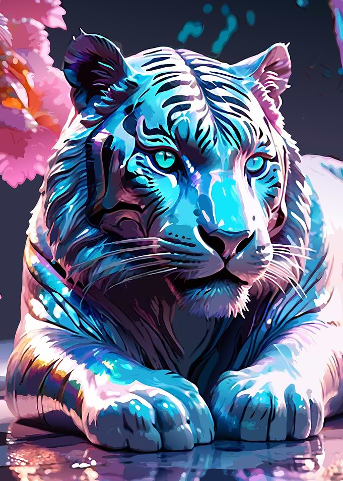 Blue Tiger Digital Art