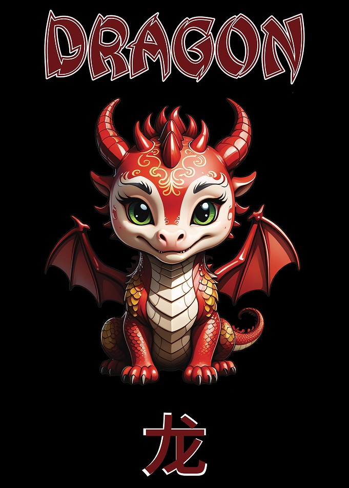 Red Dragon Chinese Zodia Sign Illustration