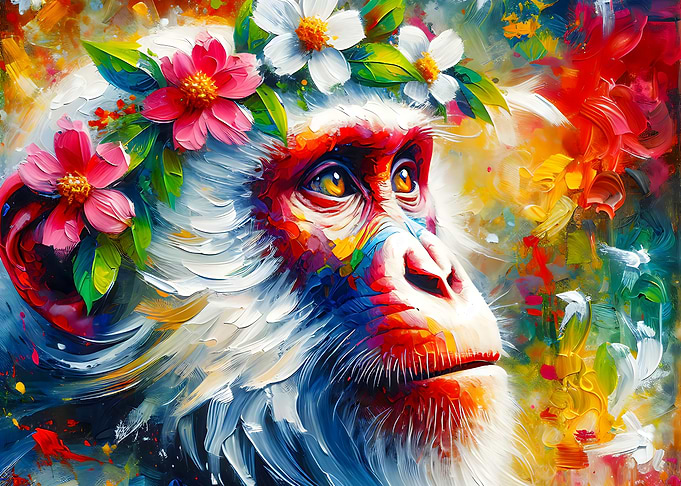Acrylic Majestic Blossoming Ape