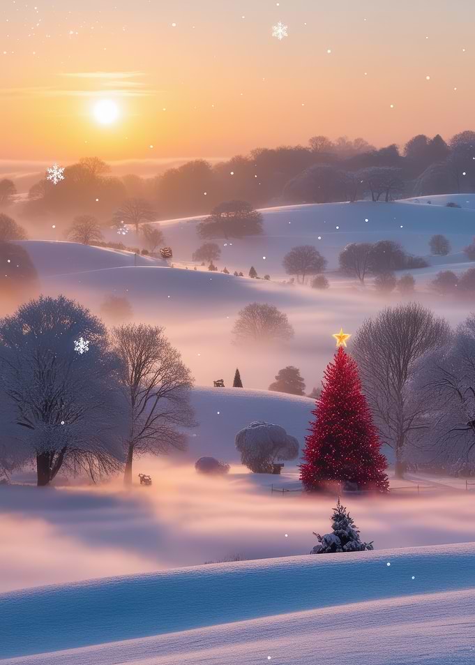 Snowy Christmas Landscape
