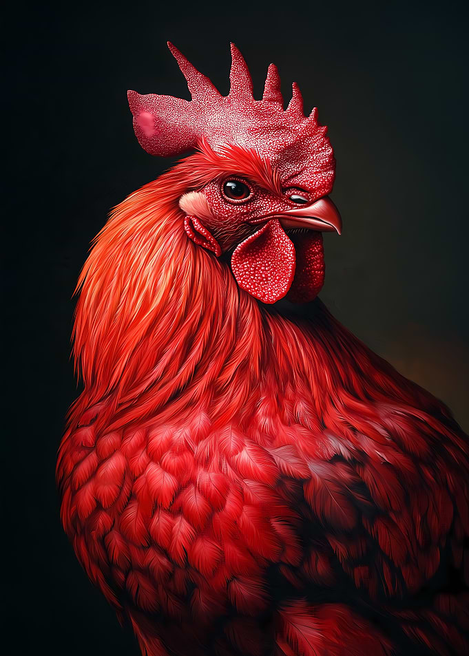 Red Rooster Portrait