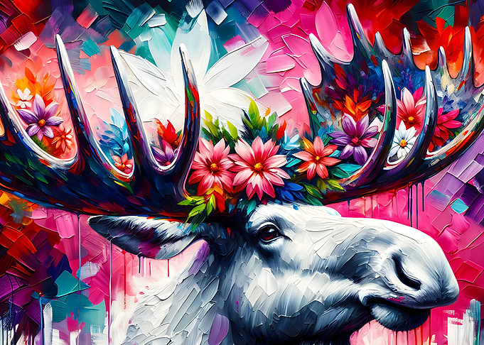 Acrylic Majestic Blossoming Moose