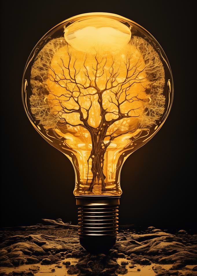 Tree in a light bulb
