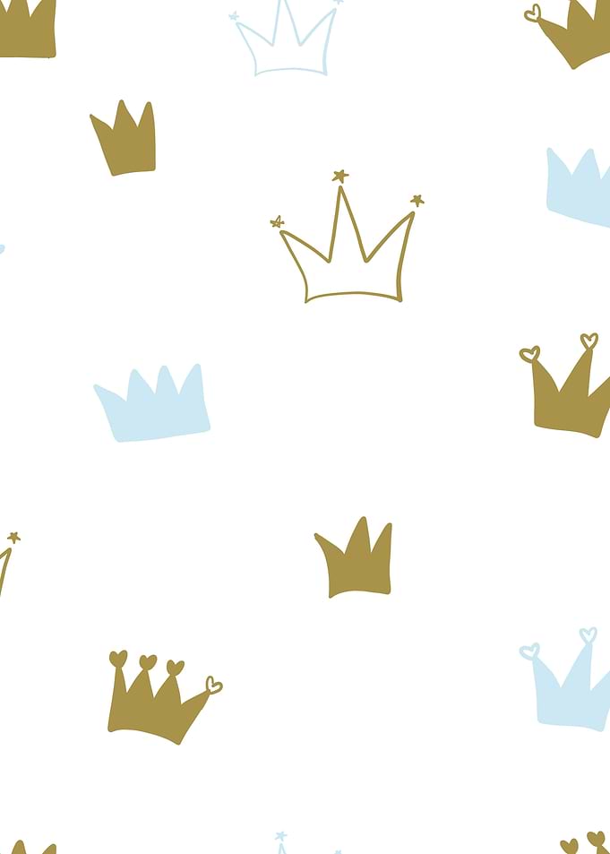 Gold and Blue Crowns Pattern