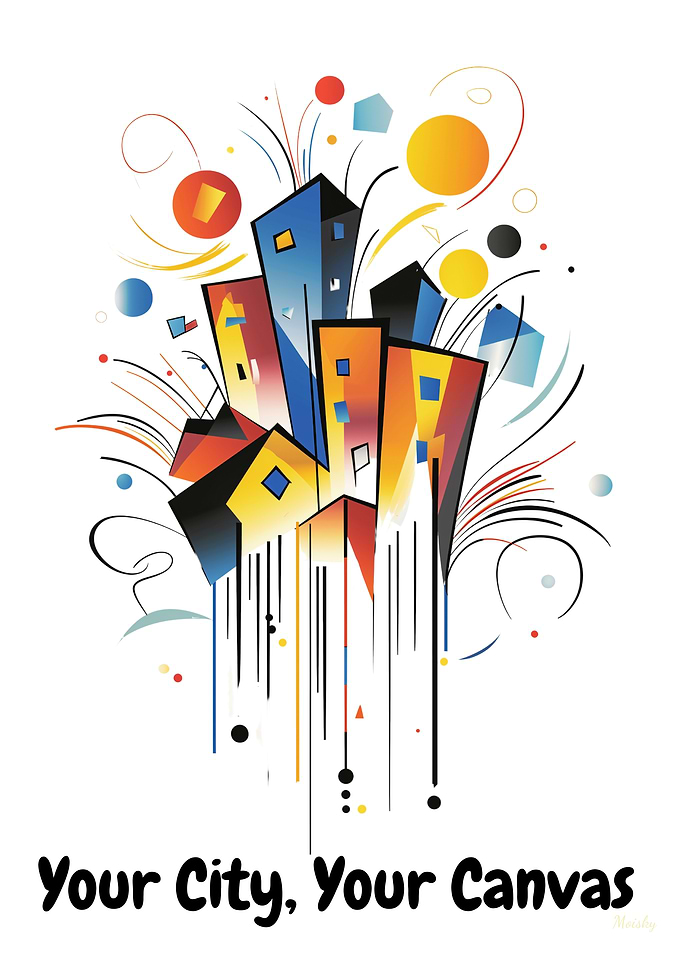 Urban Palette: Vibrant Cityscape Illustration