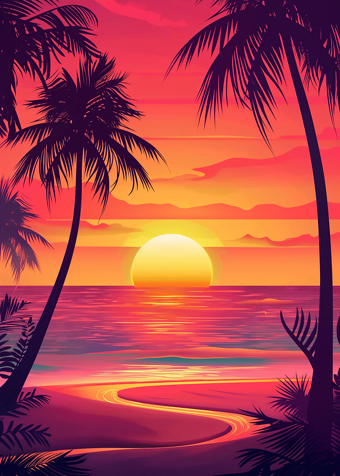 Sunset Beach Palms