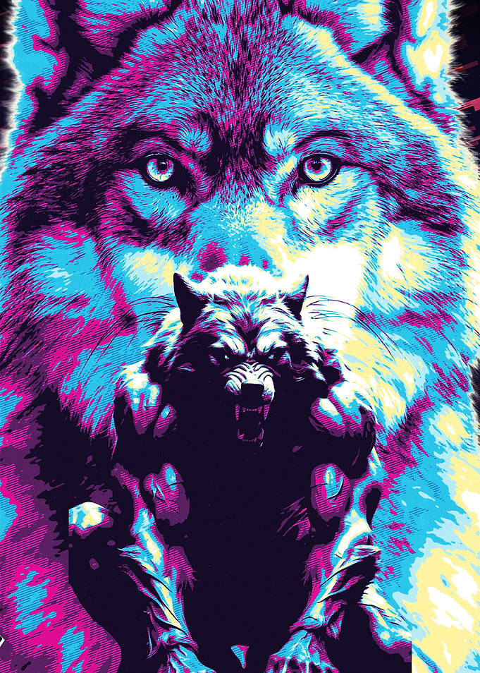 Wolfman retro Art
