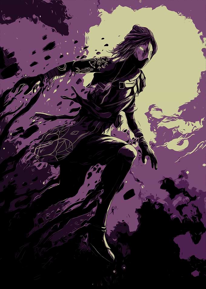 Dark Figure in Purple Haze