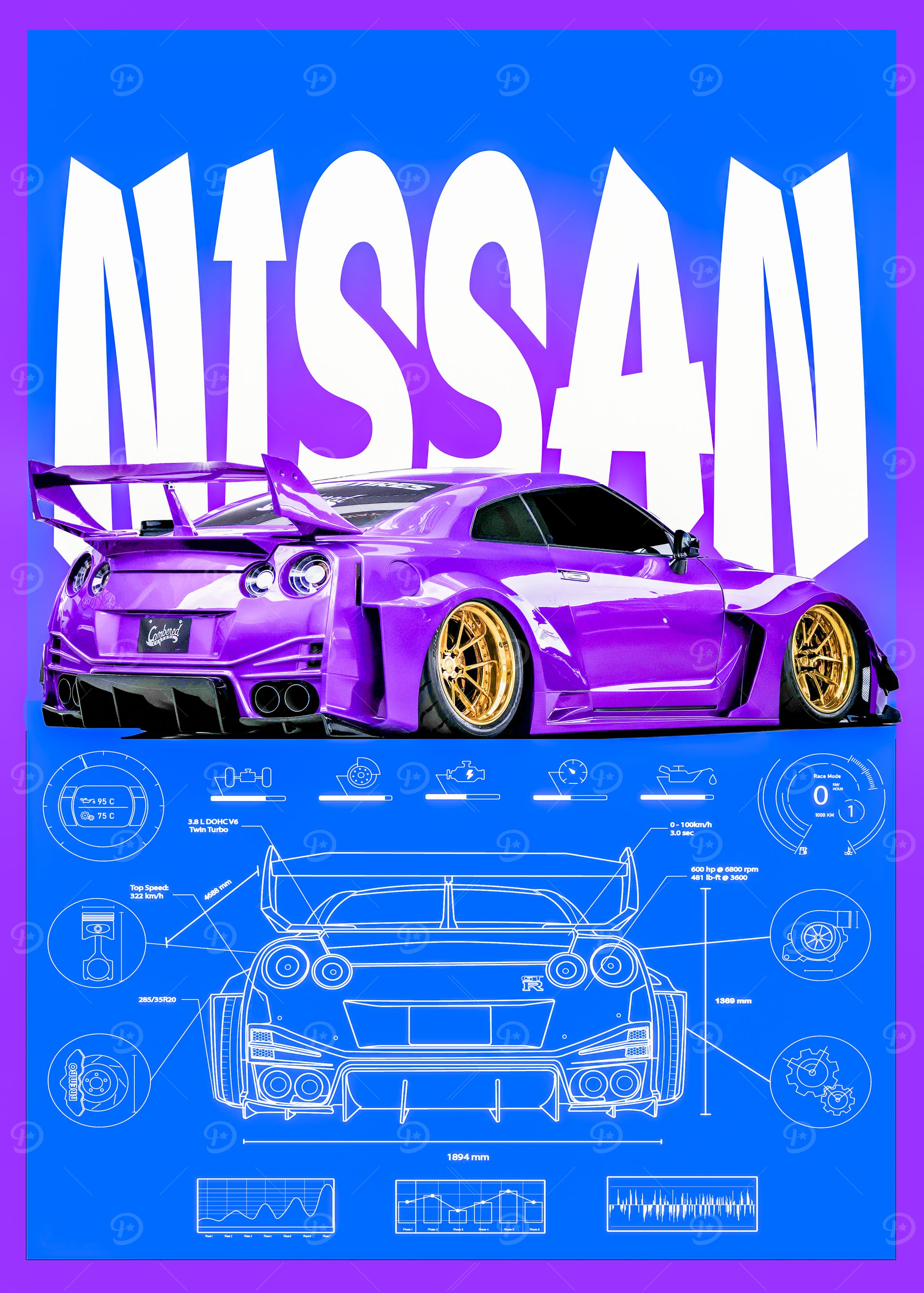 Nissan GT-R Poster