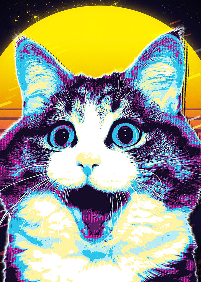 Cat in Retro Style